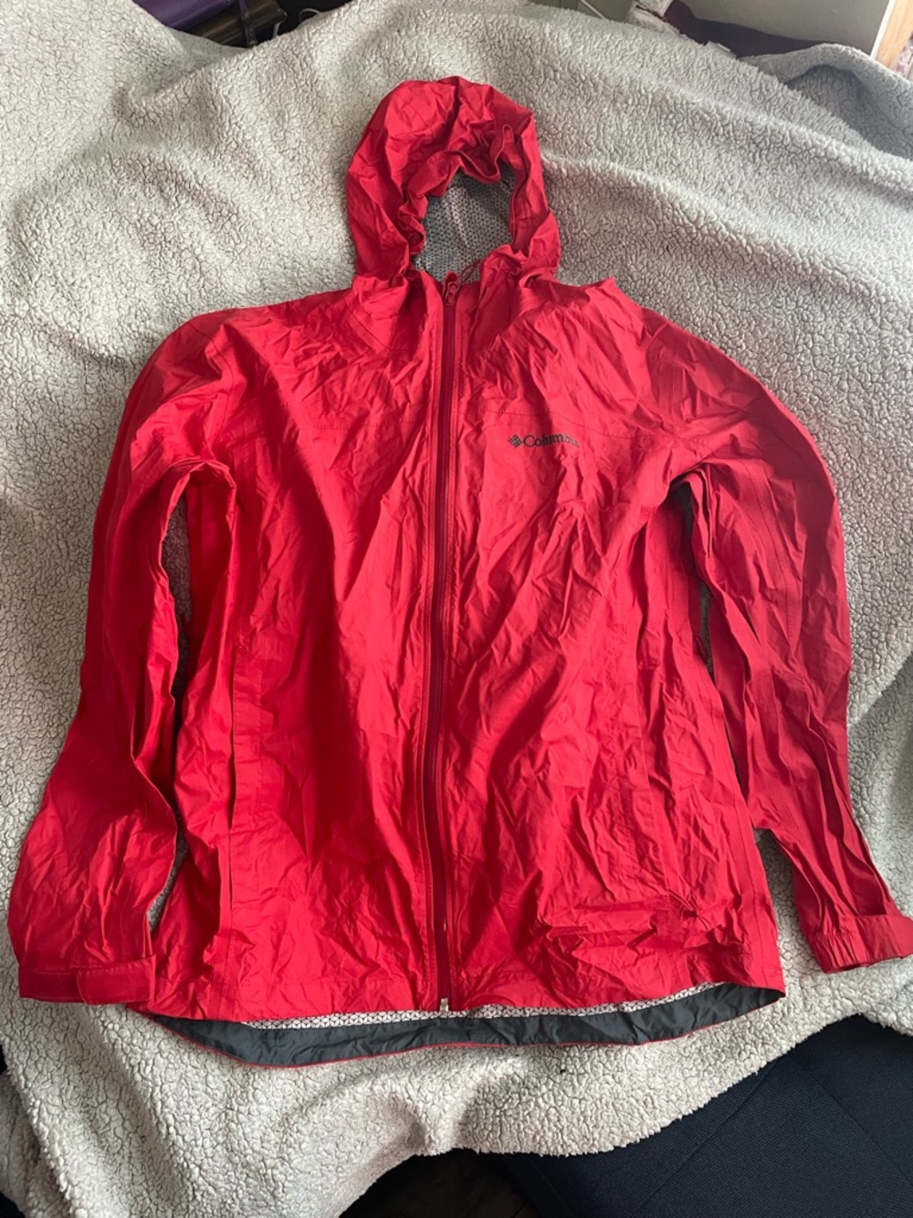 Columbia Women's Bright Red Hooded Lightweight Ski Jacket